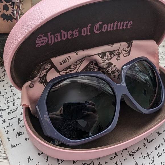 Purple Juicy Couture Round Sunglasses with Thick Frames - Picture 10 of 11